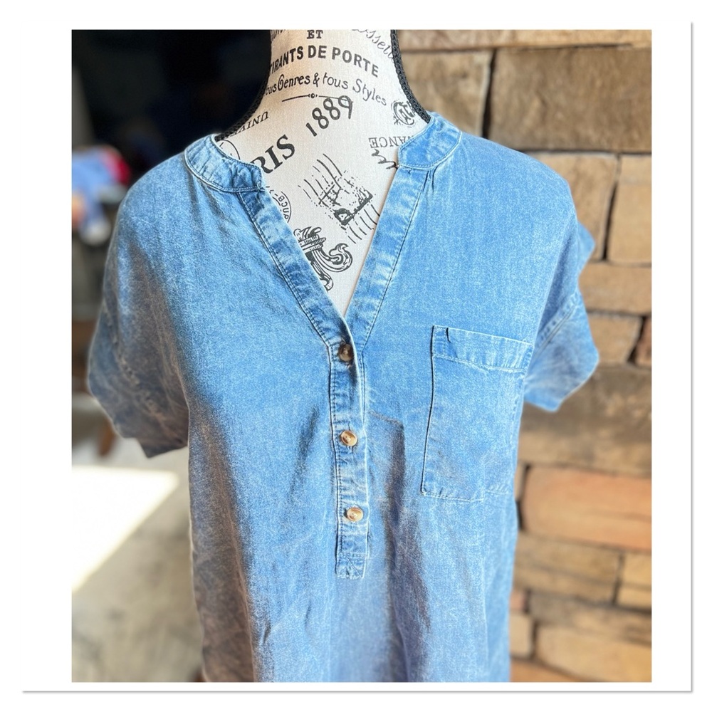THREAD & SUPPLY Acid Wash Denim Style Dress NWOT - Picture 9 of 10